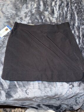 Black Mini Skirt with Subtle Draped Detail